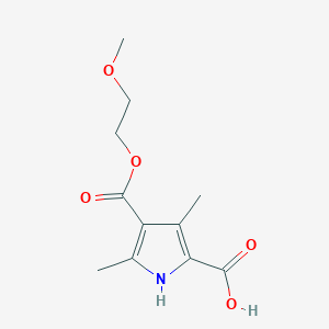 molecular formula C11H15NO5 B2961042 4-[(2-methoxyethoxy)carbonyl]-3,5-dimethyl-1H-pyrrole-2-carboxylic acid CAS No. 1114822-74-0