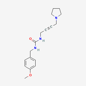 molecular formula C17H23N3O2 B2961044 1-(4-甲氧基苄基)-3-(4-(吡咯烷-1-基)丁-2-炔-1-基)脲 CAS No. 1396783-56-4