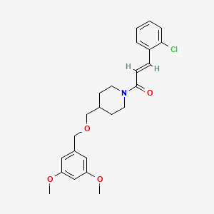 (E)-3-(2-chlorophenyl)-1-(4-(((3,5-dimethoxybenzyl)oxy)methyl)piperidin-1-yl)prop-2-en-1-one