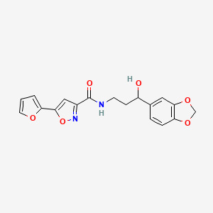 N-(3-(benzo[d][1,3]dioxol-5-yl)-3-hydroxypropyl)-5-(furan-2-yl)isoxazole-3-carboxamide