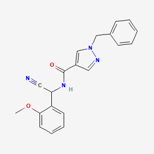 1-benzyl-N-[cyano(2-methoxyphenyl)methyl]-1H-pyrazole-4-carboxamide