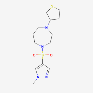 molecular formula C13H22N4O2S2 B2961059 1-((1-甲基-1H-吡唑-4-基)磺酰基)-4-(四氢噻吩-3-基)-1,4-二氮杂环戊烷 CAS No. 2309709-13-3