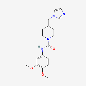 molecular formula C18H24N4O3 B2961062 4-((1H-imidazol-1-yl)methyl)-N-(3,4-dimethoxyphenyl)piperidine-1-carboxamide CAS No. 1396886-43-3