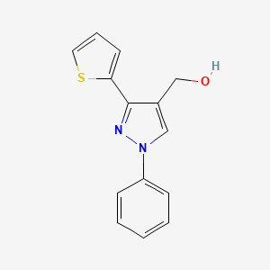 molecular formula C14H12N2OS B2961065 [1-phenyl-3-(thiophen-2-yl)-1H-pyrazol-4-yl]methanol CAS No. 372190-27-7
