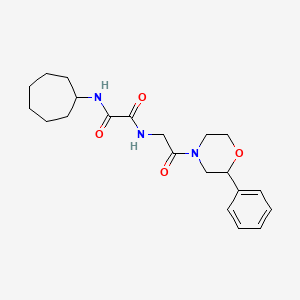 molecular formula C21H29N3O4 B2961066 N1-cycloheptyl-N2-(2-oxo-2-(2-phenylmorpholino)ethyl)oxalamide CAS No. 953950-90-8