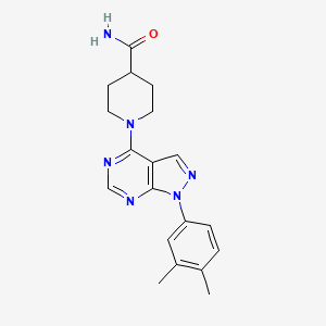 1-(1-(3,4-dimethylphenyl)-1H-pyrazolo[3,4-d]pyrimidin-4-yl)piperidine-4-carboxamide