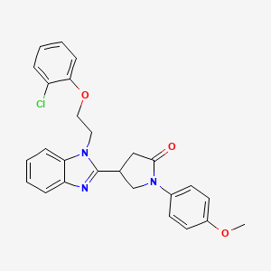 molecular formula C26H24ClN3O3 B2961079 4-{1-[2-(2-氯苯氧基)乙基]-1H-苯并咪唑-2-基}-1-(4-甲氧基苯基)吡咯烷-2-酮 CAS No. 912902-92-2