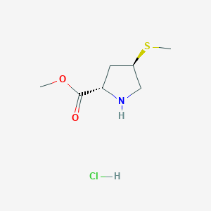 molecular formula C7H14ClNO2S B2961084 methyl (2S,4R)-4-(methylsulfanyl)pyrrolidine-2-carboxylate hydrochloride CAS No. 83552-28-7