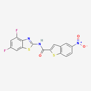 molecular formula C16H7F2N3O3S2 B2961092 N-(4,6-二氟-1,3-苯并噻唑-2-基)-5-硝基-1-苯并噻吩-2-甲酰胺 CAS No. 905691-01-2