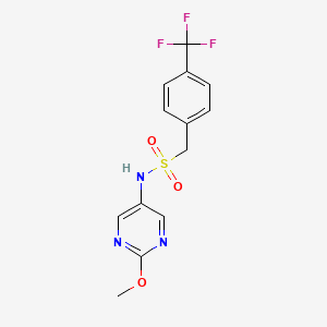 molecular formula C13H12F3N3O3S B2961108 N-(2-methoxypyrimidin-5-yl)-1-(4-(trifluoromethyl)phenyl)methanesulfonamide CAS No. 2319785-22-1