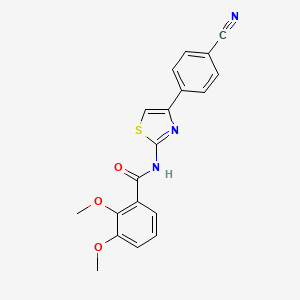 molecular formula C19H15N3O3S B2961118 N-(4-(4-cyanophenyl)thiazol-2-yl)-2,3-dimethoxybenzamide CAS No. 922655-11-6