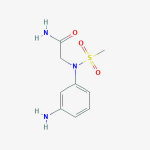 molecular formula C9H13N3O3S B2961125 2-(N-(3-aminophenyl)methylsulfonamido)acetamide CAS No. 1162222-46-9
