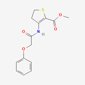 molecular formula C14H15NO4S B2961127 Methyl 3-(2-phenoxyacetamido)-4,5-dihydrothiophene-2-carboxylate CAS No. 392244-40-5