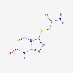 molecular formula C8H9N5O2S B2961143 2-[(5-Methyl-7-oxo-7,8-dihydro[1,2,4]triazolo[4,3-a]pyrimidin-3-yl)thio]acetamide CAS No. 891114-07-1
