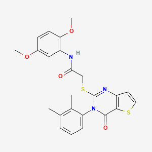 molecular formula C24H23N3O4S2 B2961147 N-(2,5-dimethoxyphenyl)-2-{[3-(2,3-dimethylphenyl)-4-oxo-3,4-dihydrothieno[3,2-d]pyrimidin-2-yl]sulfanyl}acetamide CAS No. 1291848-75-3
