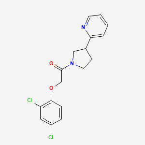 molecular formula C17H16Cl2N2O2 B2961154 2-(2,4-Dichlorophenoxy)-1-(3-(pyridin-2-yl)pyrrolidin-1-yl)ethanone CAS No. 1421504-64-4