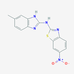molecular formula C15H11N5O2S B296116 N-(6-methyl-1H-benzimidazol-2-yl)-6-nitro-1,3-benzothiazol-2-amine 