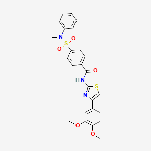 molecular formula C25H23N3O5S2 B2961163 N-[4-(3,4-dimethoxyphenyl)-1,3-thiazol-2-yl]-4-[methyl(phenyl)sulfamoyl]benzamide CAS No. 313404-57-8
