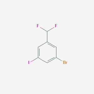 molecular formula C7H4BrF2I B2961164 3-Bromo-5-iodobenzal fluoride CAS No. 1261476-63-4