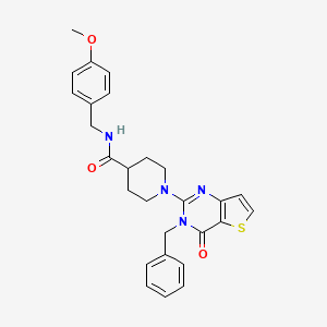 molecular formula C27H28N4O3S B2961173 N-(2-fluorophenyl)-1-methyl-5-[4-methyl-5-(piperidin-1-ylcarbonyl)-1,3-thiazol-2-yl]-1H-pyrrole-3-sulfonamide CAS No. 1189855-45-5