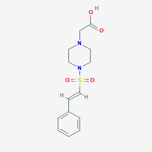 molecular formula C14H18N2O4S B2961182 2-[4-[(E)-2-phenylethenyl]sulfonylpiperazin-1-yl]acetic acid CAS No. 1158134-27-0