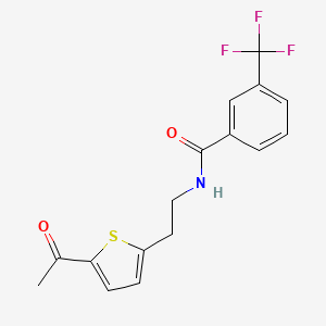 molecular formula C16H14F3NO2S B2961191 N-(2-(5-乙酰噻吩-2-基)乙基)-3-(三氟甲基)苯甲酰胺 CAS No. 2034493-17-7