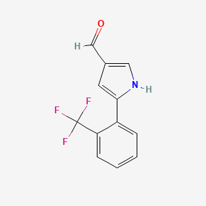 molecular formula C12H8F3NO B2961193 5-[2-(Trifluoromethyl)phenyl]-1H-pyrrole-3-carbaldehyde CAS No. 881674-60-8