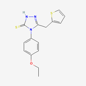 molecular formula C15H15N3OS2 B2961199 4-(4-ethoxyphenyl)-5-(thiophen-2-ylmethyl)-4H-1,2,4-triazole-3-thiol CAS No. 893725-38-7