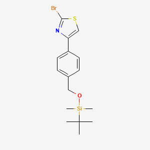 molecular formula C16H22BrNOSSi B2961201 [4-(2-Bromo-1,3-thiazol-4-yl)phenyl]methoxy-tert-butyl-dimethylsilane CAS No. 2172221-65-5