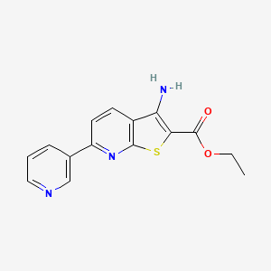 molecular formula C15H13N3O2S B2961202 3-氨基-6-(吡啶-3-基)噻吩并[2,3-b]吡啶-2-甲酸乙酯 CAS No. 118947-67-4