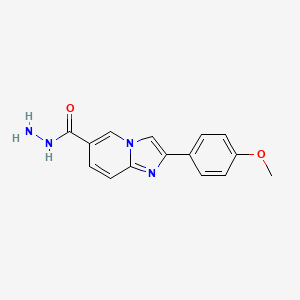 molecular formula C15H14N4O2 B2961204 2-(4-Methoxyphenyl)imidazo[1,2-a]pyridine-6-carbohydrazide CAS No. 866137-77-1