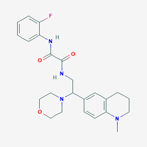 molecular formula C24H29FN4O3 B2961205 N1-(2-氟苯基)-N2-(2-(1-甲基-1,2,3,4-四氢喹啉-6-基)-2-吗啉基乙基)草酰胺 CAS No. 922120-33-0