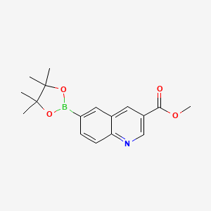 molecular formula C17H20BNO4 B2961206 甲基 6-(4,4,5,5-四甲基-1,3,2-二氧杂硼环丁-2-基)喹啉-3-甲酸盐 CAS No. 1220418-81-4