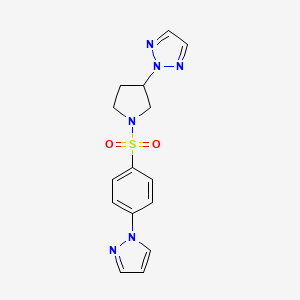 2-(1-((4-(1H-pyrazol-1-yl)phenyl)sulfonyl)pyrrolidin-3-yl)-2H-1,2,3-triazole