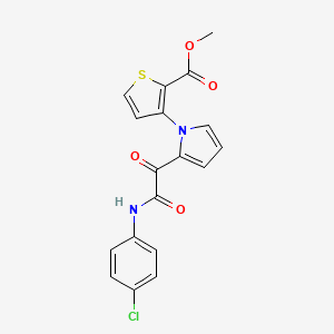molecular formula C18H13ClN2O4S B2961219 methyl 3-{2-[2-(4-chloroanilino)-2-oxoacetyl]-1H-pyrrol-1-yl}-2-thiophenecarboxylate CAS No. 477857-80-0