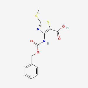 molecular formula C13H12N2O4S2 B2961223 2-Methylsulfanyl-4-(phenylmethoxycarbonylamino)-1,3-thiazole-5-carboxylic acid CAS No. 2287332-71-0