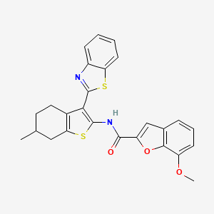 N-(3-(benzo[d]thiazol-2-yl)-6-methyl-4,5,6,7-tetrahydrobenzo[b]thiophen-2-yl)-7-methoxybenzofuran-2-carboxamide