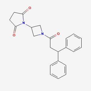 molecular formula C22H22N2O3 B2961242 1-(1-(3,3-二苯基丙酰基)氮杂环丁-3-基)吡咯烷-2,5-二酮 CAS No. 2034381-33-2