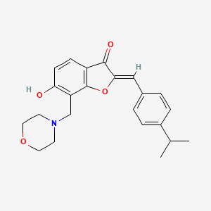 molecular formula C23H25NO4 B2961243 (Z)-6-hydroxy-2-(4-isopropylbenzylidene)-7-(morpholinomethyl)benzofuran-3(2H)-one CAS No. 869078-18-2