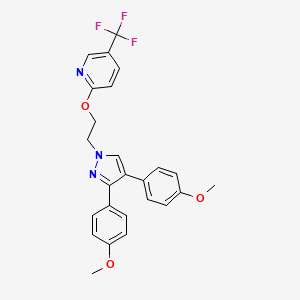 molecular formula C25H22F3N3O3 B2961244 2-{2-[3,4-bis(4-methoxyphenyl)-1H-pyrazol-1-yl]ethoxy}-5-(trifluoromethyl)pyridine CAS No. 956961-76-5
