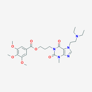 molecular formula C25H35N5O7 B296125 3-{7-[2-(diethylamino)ethyl]-3-methyl-2,6-dioxo-2,3,6,7-tetrahydro-1H-purin-1-yl}propyl 3,4,5-trimethoxybenzoate 