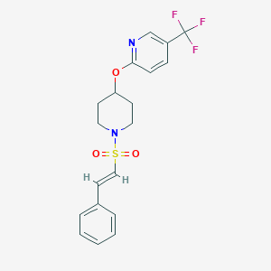 molecular formula C19H19F3N2O3S B2961254 (E)-2-((1-(styrylsulfonyl)piperidin-4-yl)oxy)-5-(trifluoromethyl)pyridine CAS No. 1421586-64-2
