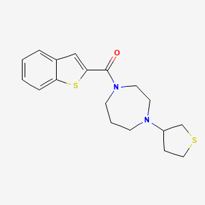 molecular formula C18H22N2OS2 B2961259 苯并[b]噻吩-2-基(4-(四氢噻吩-3-基)-1,4-二氮杂环-1-基)甲酮 CAS No. 2309190-71-2