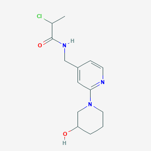 2-Chloro-N-[[2-(3-hydroxypiperidin-1-yl)pyridin-4-yl]methyl]propanamide