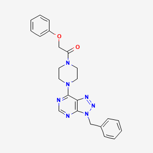 molecular formula C23H23N7O2 B2961269 1-(4-(3-benzyl-3H-[1,2,3]triazolo[4,5-d]pyrimidin-7-yl)piperazin-1-yl)-2-phenoxyethanone CAS No. 920348-23-8
