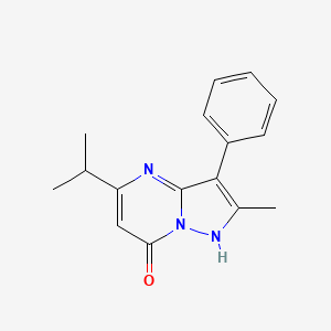 molecular formula C16H17N3O B2961270 5-Isopropyl-2-methyl-3-phenylpyrazolo[1,5-a]pyrimidin-7-ol CAS No. 879571-05-8