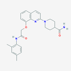molecular formula C25H28N4O3 B2961274 1-(8-(2-((2,4-二甲基苯基)氨基)-2-氧代乙氧基)喹啉-2-基)哌啶-4-甲酰胺 CAS No. 921785-54-8