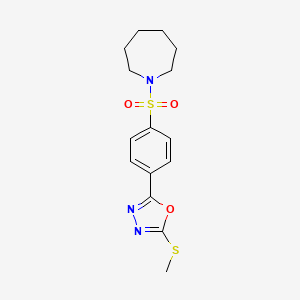 2-(4-(Azepan-1-ylsulfonyl)phenyl)-5-(methylthio)-1,3,4-oxadiazole