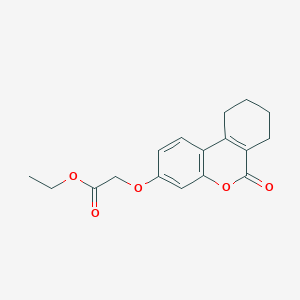 molecular formula C17H18O5 B2961276 (6-Oxo-7,8,9,10-tetrahydro-6H-benzo[c]chromen-3-yloxy)-acetic acid ethyl ester CAS No. 313471-11-3