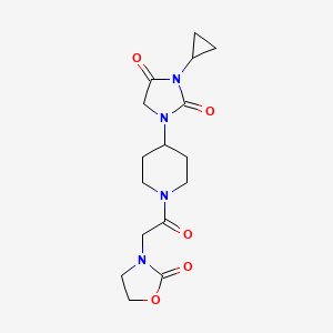 3-Cyclopropyl-1-{1-[2-(2-oxo-1,3-oxazolidin-3-yl)acetyl]piperidin-4-yl}imidazolidine-2,4-dione